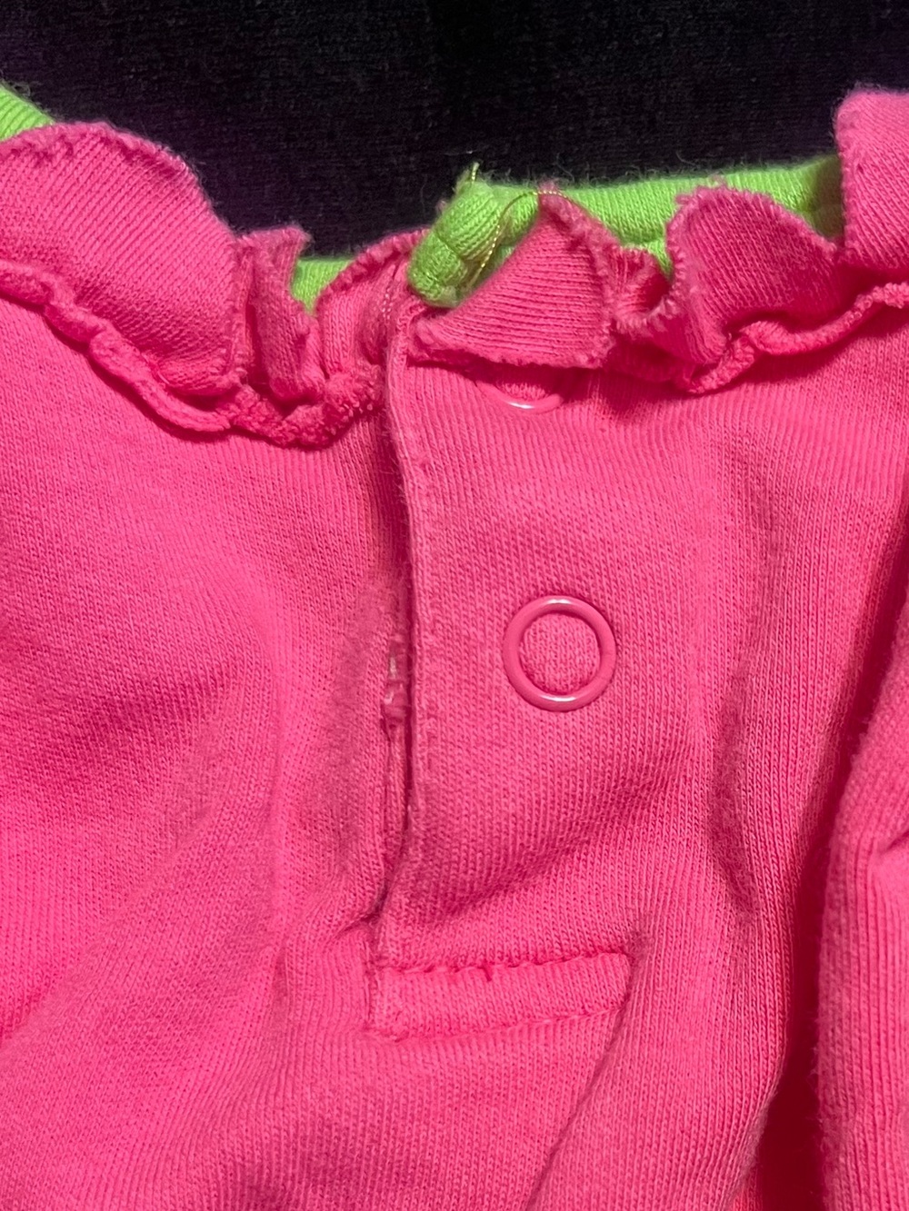 Mud Pie Pink Ruffled Baby Dress with Green Polka Dot Belt & Bow 0 to 6 months - Picture 4 of 7